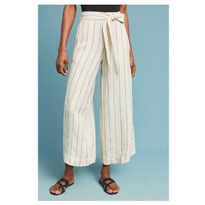 ANTHROPOLOGIE // Wide Leg Linen Crop Pants